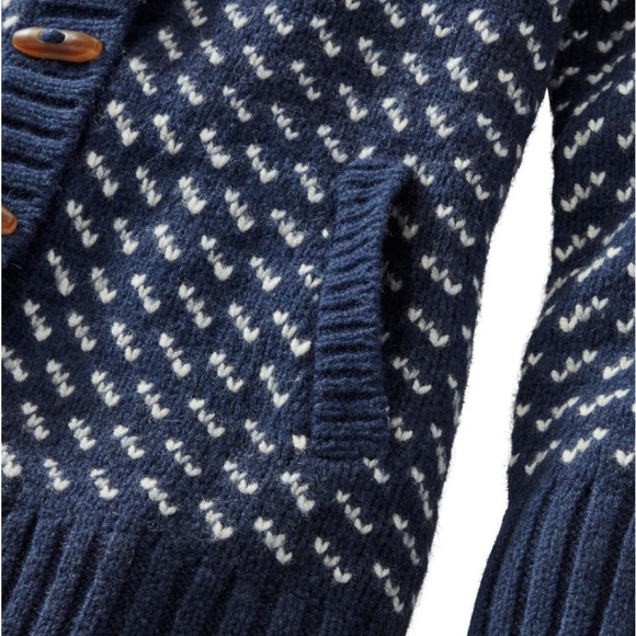 LL Bean's Classic Ragg Wool Sweater, Cardigan Bird's-Eye - Picture 4 of 10